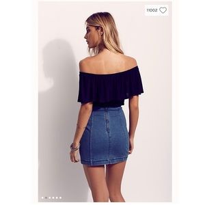 Free People Modern Femme Mini Skirt in Denim